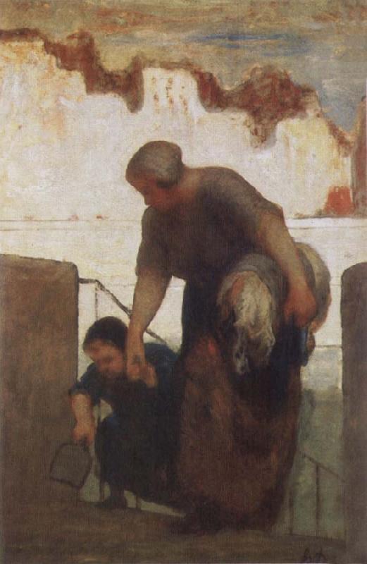 Honore  Daumier The Washer woman